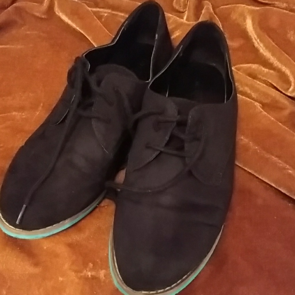 Black, suede look shoes. From Massimo sz 8.5